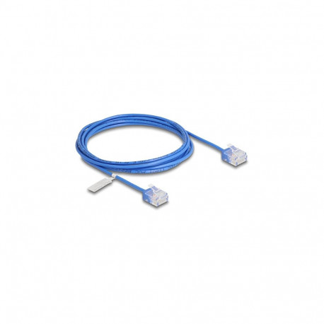 "Delock RJ45 Netzwerkkabel Cat.6 UTP Ultra Slim 2 m blau mit kurzen Steckern"