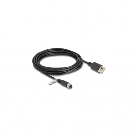 "Delock M12 Kabel A-kodiert 8 Pin Buchse zu RJ45 Buchse zum Einbau Cat.5e FTP 5 m schwarz"