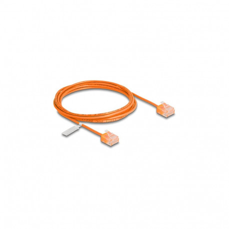 "Delock RJ45 Netzwerkkabel Cat.6 UTP Ultra Slim 2 m orange mit kurzen Steckern"