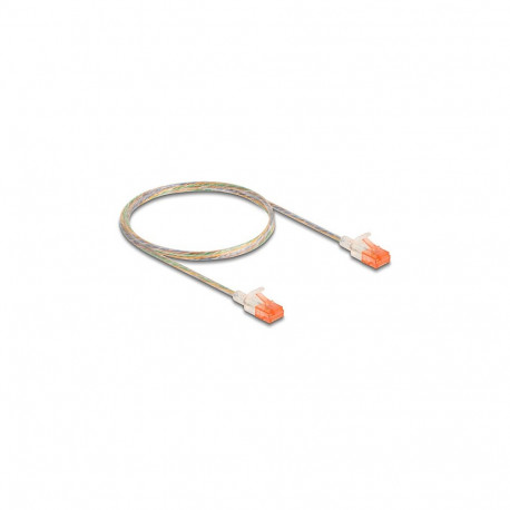 "Delock RJ45 Netzwerkkabel Cat.6A U/UTP Slim 1 m transparent"