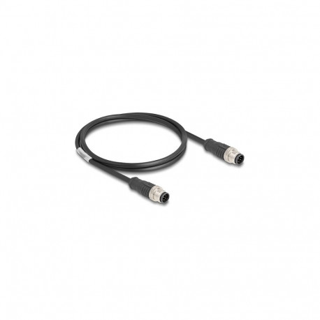 "Delock M12 Kabel A-kodiert 8 Pin Stecker zu Stecker PVC 1 m"
