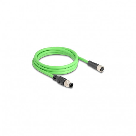 "Delock M12 Kabel A-kodiert 8 Pin Stecker zu Buchse PUR (TPU) 2 m"