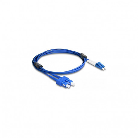 "Delock LWL Kabel mit Metallarmierung LC Duplex zu SC Duplex Singlemode OS2 2 m"