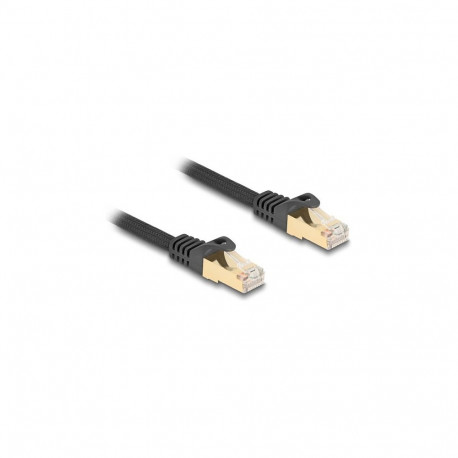 "Delock RJ45 Netzwerkkabel mit Geflechtmantel Cat.6A S/FTP Stecker zu Stecker 5 m schwarz"
