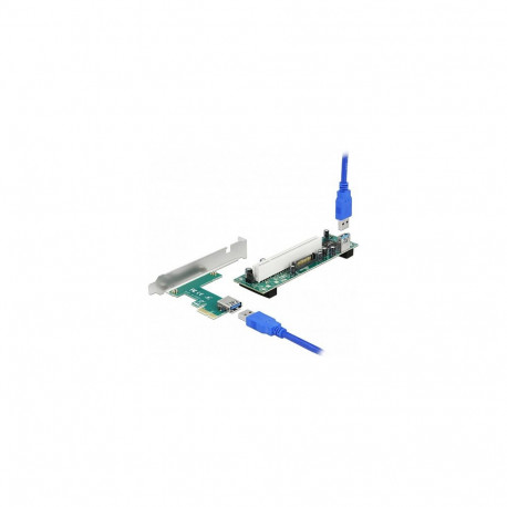 "Delock Riser Karte PCI Express x1 zu 1 x PCI 32 Bit Slot mit 60 cm Kabel"