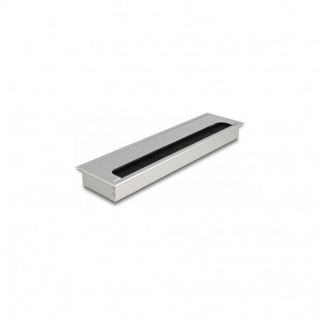 "Delock Kabeldurchführung für Tischeinbau mit Bürste 300 x 80 x 28 mm silber"
