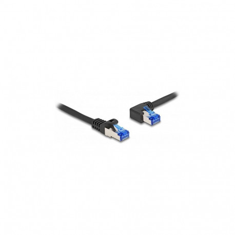"Delock RJ45 Netzwerkkabel Cat.6A S/FTP gerade / links gewinkelt 1 m schwarz"