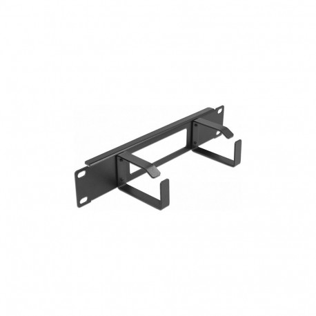 "Delock 10? Kabelmanagement Rangierpanel mit Öffnung und 2 Bügeln 1 HE schwarz"