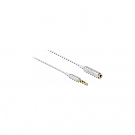 Audio pikenduskaabel 3,5mm 4-kontaktiline pistik-pesa üliõhuke 0,5m, valge