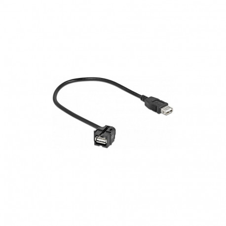 "Keystone Modul USB 2.0 A Buchse 250° > USB 2.0 A Buchse mit Kabel schwarz"