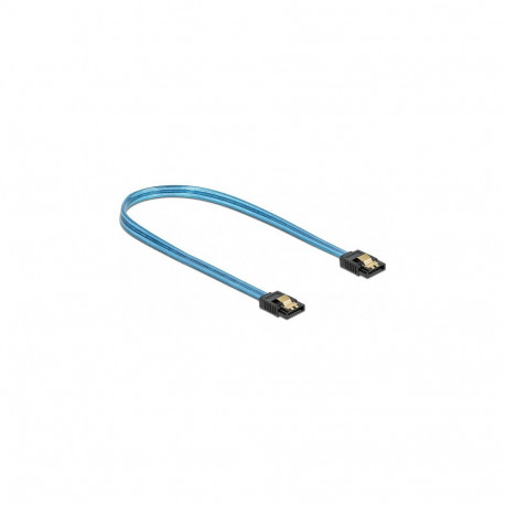 "Delock SATA 6 Gb/s Kabel UV Leuchteffekt blau 70 cm"