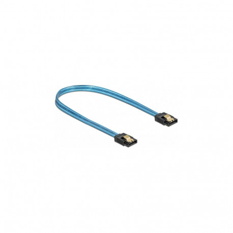"Delock SATA 6 Gb/s Kabel UV Leuchteffekt blau 30 cm"