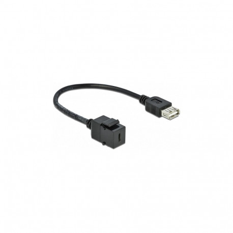 "Keystone Modul USB 2.0 C Buchse > USB 2.0 A Buchse mit Kabel"