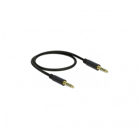 4,4 mm 5-kontaktiline pistik-pistik helikaabel 0,5m, must