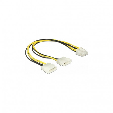 "Delock Stromkabel 2 x 4 Pin Molex Stecker > 8 Pin EPS Stecker 30 cm"