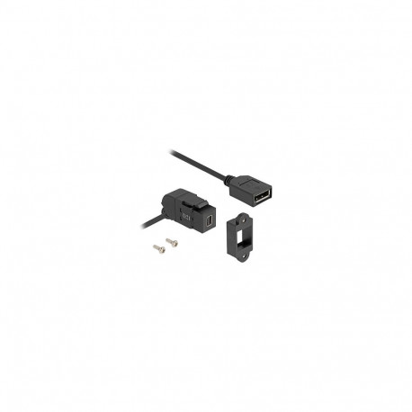 "Delock Keystone Modul Mini DisplayPort Einbaubuchse zu DisplayPort Buchse 45° gewinkelt mit 30 cm K