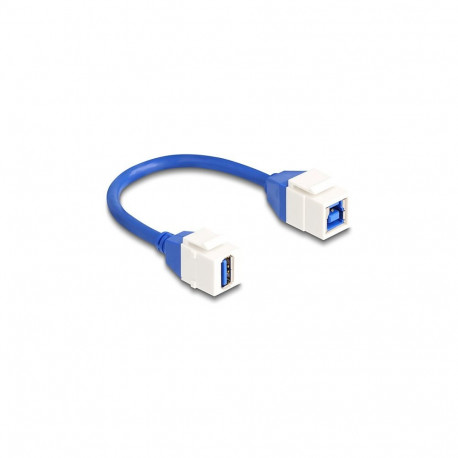 "Keystone Modul Kabel USB 5 Gbps Typ-A Buchse zu USB Typ-B Buchse 20 cm blau"