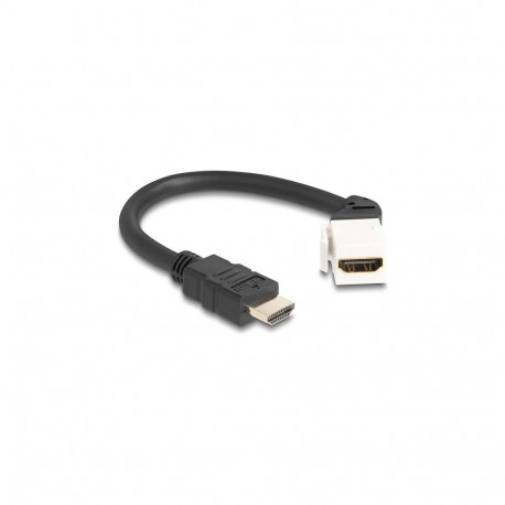 "Delock Keystone Modul Kabel HDMI Stecker zu Buchse 45° gewinkelt 8K 60 Hz 20 cm schwarz"