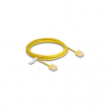 "Delock RJ45 Netzwerkkabel Cat.6 UTP Ultra Slim 3 m gelb mit kurzen Steckern"