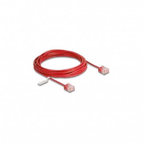 "Delock RJ45 Netzwerkkabel Cat.6 UTP Ultra Slim 5 m rot mit kurzen Steckern"