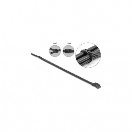 Lamepeaga kaablisidemed L 370 x B 7,6mm, 100 tk, must