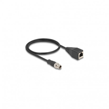"Delock M12 Kabel X-kodiert 8 Pin Stecker zu RJ45 Buchse PVC 0,5 m"
