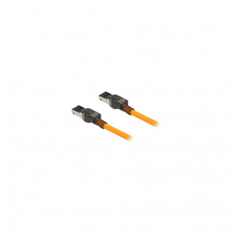 Delock RJ45 võrgukaabel USB Type-C™ portfinder-funktsiooniga self tracing Cat.6A S/FTP 2 m oranž