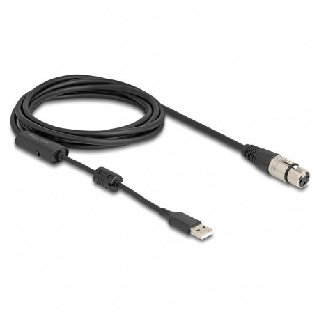 Delock High-Res audio konverterkaabel XLR 3 Pin - USB Type-A analoog-digitaal 3 m