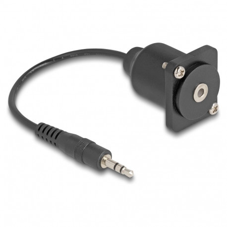 "D-Typ Kabel 3,5 mm 3 Pin Klinkenstecker zu Buchse schwarz 20 cm"