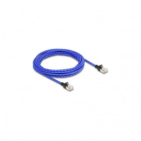 "Delock RJ45 Netzwerkkabel mit Geflechtmantel Cat.6A U/FTP Slim 5 m blau"