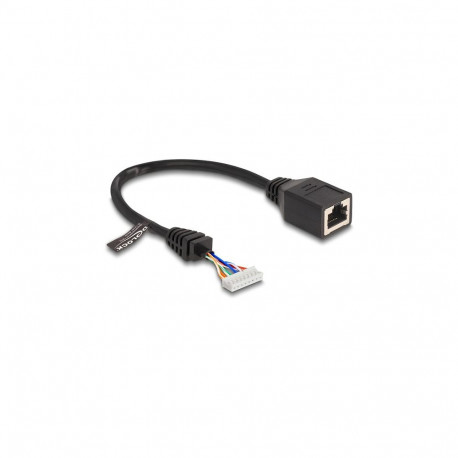 "Delock Kabel RJ45 Buchse zu Pfostenbuchse 2,00 mm 8 Pin Cat.5e 23 cm schwarz"