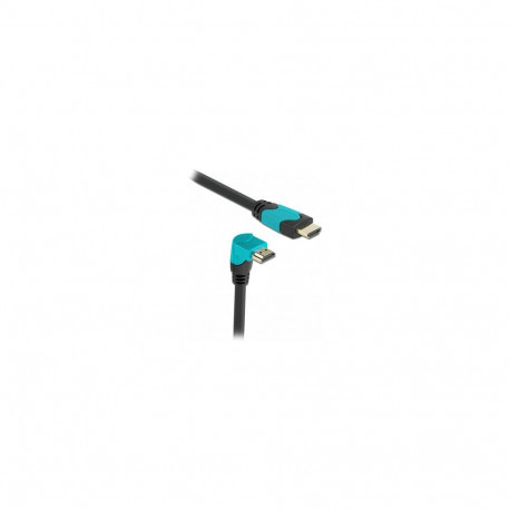 "High Speed HDMI Kabel Stecker gerade zu Stecker 90° unten gewinkelt 48 Gbps 8K 60 Hz 2 m"