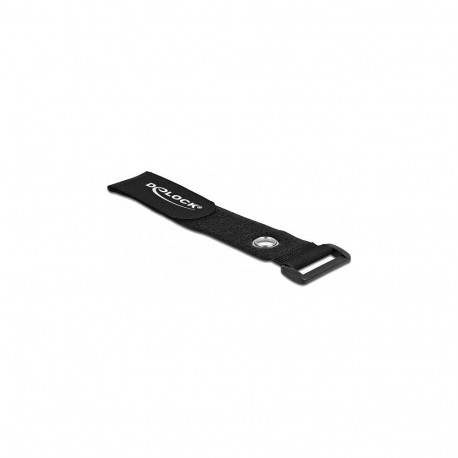 "Delock Klett-Kabelbinder mit Schlaufe und Befestigungsöse L 190 x B 25 mm schwarz 5 Stück"