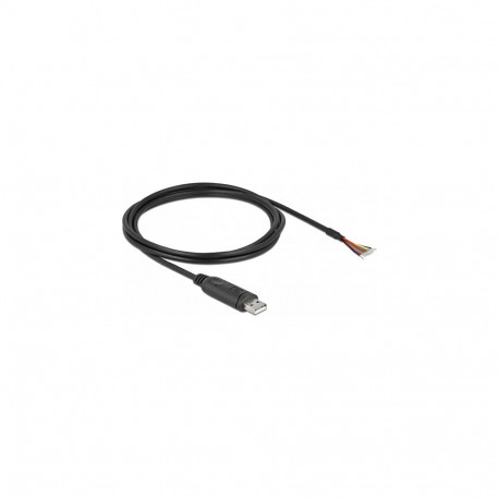 "Adapterkabel USB 2.0 Typ-A zu seriell RS-232 mit 9 offenen Kabelenden + Schirmung 2 m"