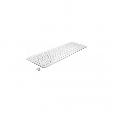 Delock USB 2,4 GHz juhtmevaba valge lame klaviatuur