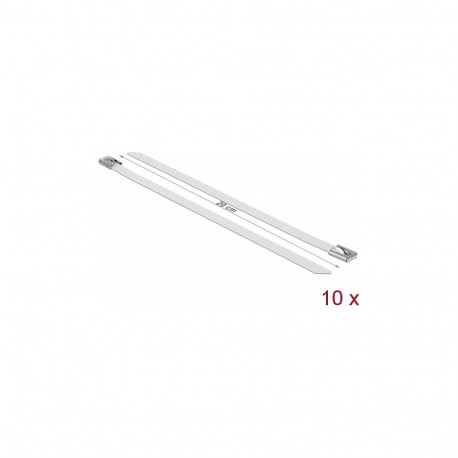"Delock Edelstahlkabelbinder L 200 x B 7,9 mm weiß 10 Stück"
