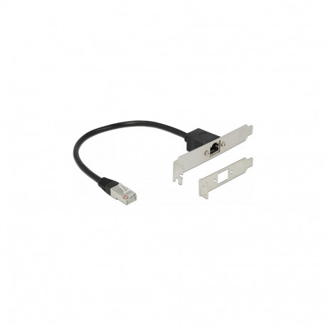 Delock võrgu pikenduskaabel RJ45 Cat.5e 30 cm standard- ja madala profiiliga pesaplaadiga