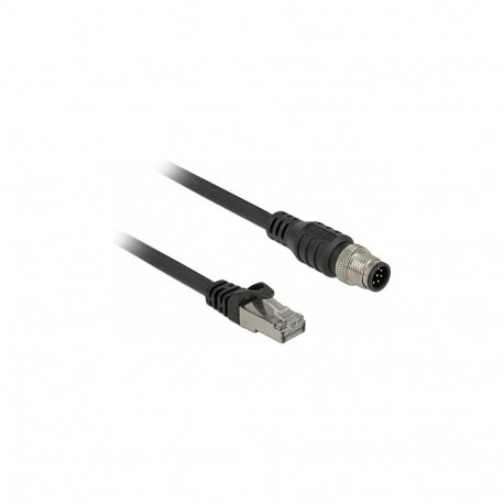 "Delock Kabel RJ45 Stecker zu M12 Stecker A-kodiert 8 Pin Cat.5e SFTP 1 m"