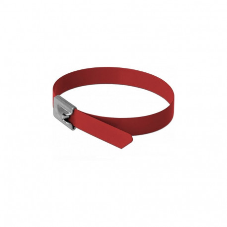 "Delock Edelstahlkabelbinder L 300 x B 7,9 mm rot 10 Stück"