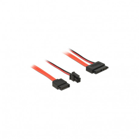 "Delock Kabel SATA 6 Gb/s 7 Pin Buchse + Micro Fit 3.0 4 Pin Strom Stecker > Slim SATA 13 Pin Buchse