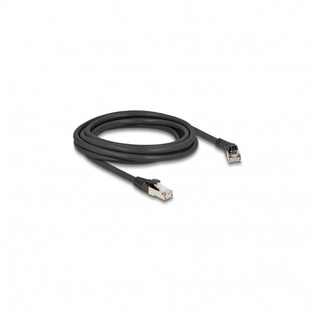 "Delock RJ45 Netzwerkkabel Cat.8.1 S/FTP Stecker 45° nach rechts gewinkelt zu Stecker gerade bis 40 