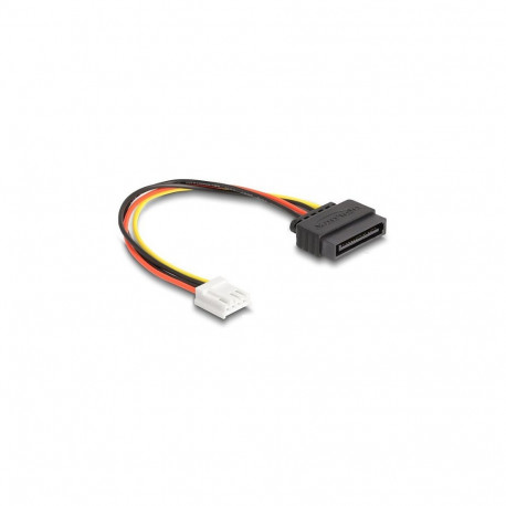 "Delock SATA Stromkabel 15 Pin Stecker zu 1 x Floppy 4 Pin Buchse 15 cm"