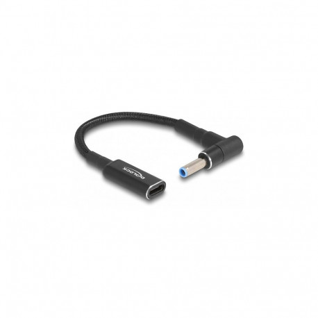 Delock adapterkaabel sülearvuti laadimiskaablile USB Type-C™ pesa HP 4,5 x 3,0 mm pistik 90° nurgaga