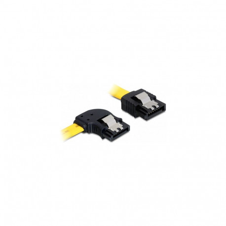 Delock SATA 6 Gb/s sirge ja vasakule nurgaga kaabel, 70 cm, kollane