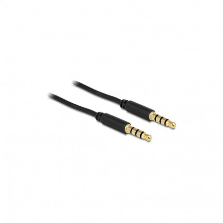 "Klinkenkabel 3,5 mm 4 Pin Stecker zu Stecker 2 m schwarz"