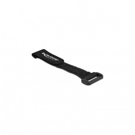 "Delock Klett-Kabelbinder mit Schlaufe L 150 x B 20 mm schwarz 5 Stück"
