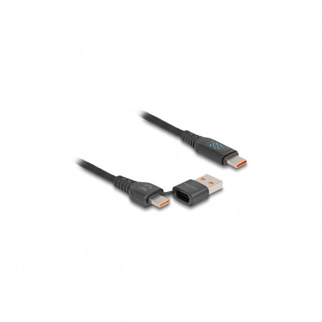 "Delock USB 2.0 Daten- und Schnellladekabel USB Type-C™ + USB Typ-A Stecker zu USB Type-C™ Stecker P