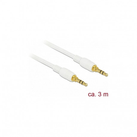 Delock 3,5 mm 3 pin helikaabel pistik-pistik 3 m valge