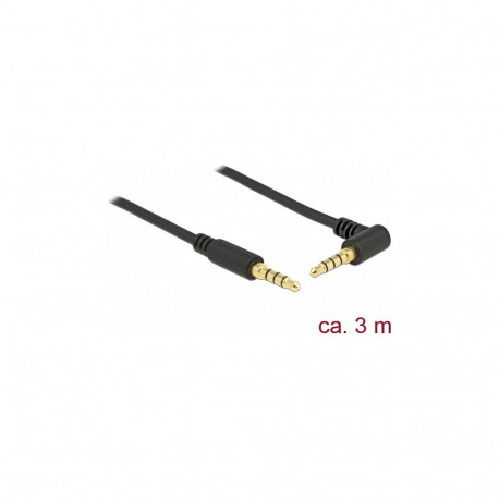 "Klinkenkabel 3,5 mm 4 Pin Stecker > Stecker gewinkelt 3 m schwarz"