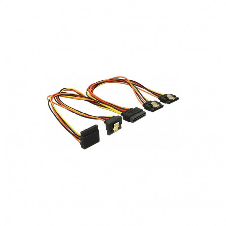 "Delock Kabel SATA 15 Pin Strom Stecker mit Einrastfunktion > SATA 15 Pin Strom Buchse 2 x gerade / 